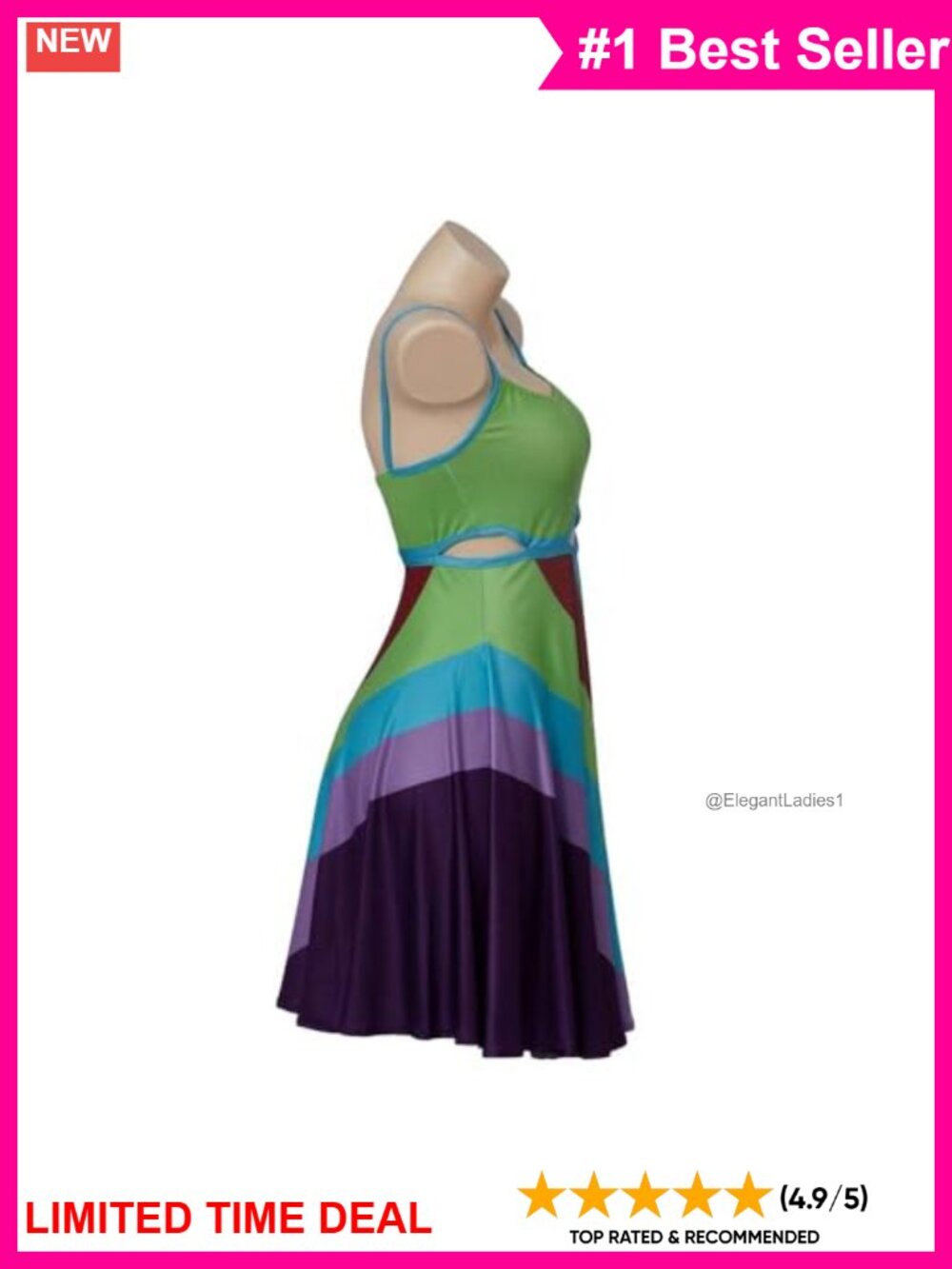 Spandex Mini Dress Bodycon Cut-Out Backless Sleeveless Club Party - Picture 3 of 5